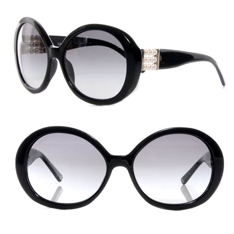 chanel black sunglasses with pearls